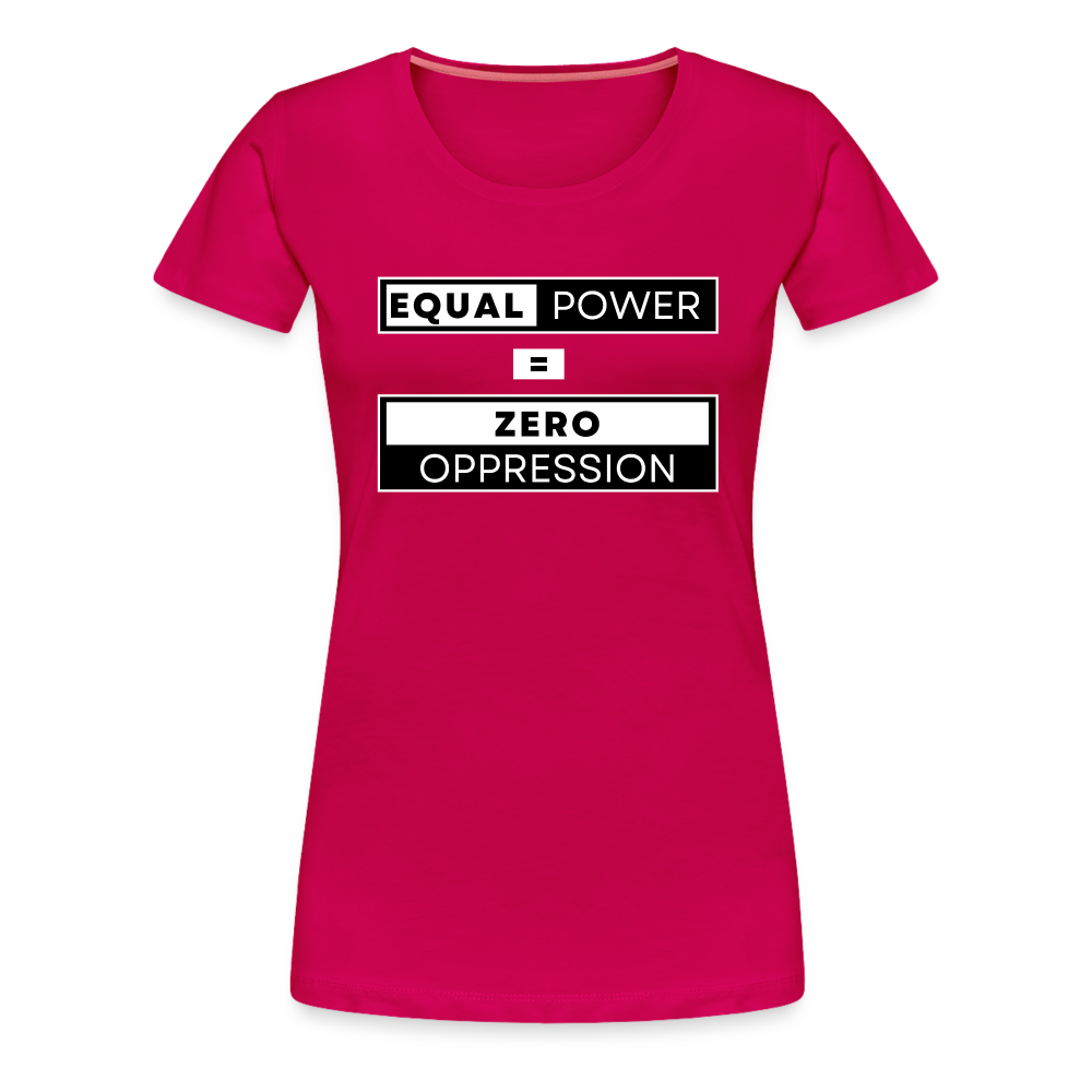 Equal Power T-Shirt - Women Short Sleeve - EPZ-White - dark pink