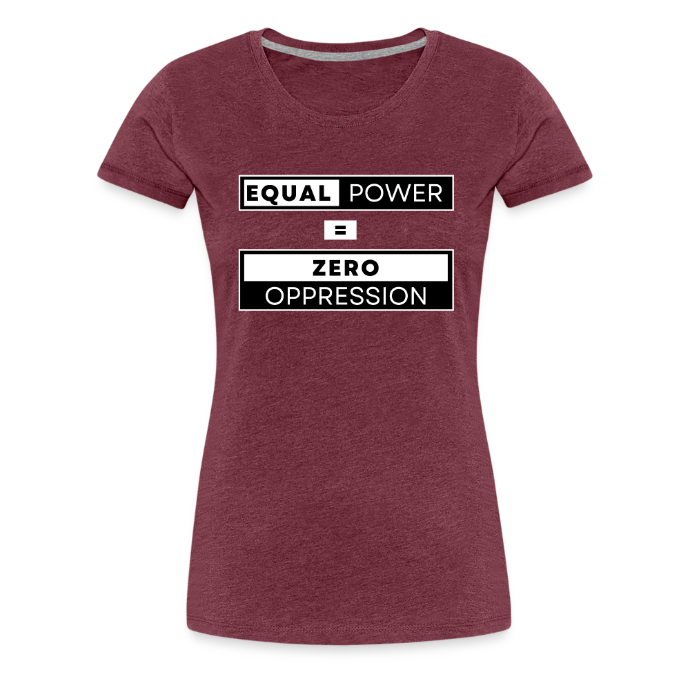 Equal Power T-Shirt - Women Short Sleeve - EPZ-White - heather burgundy