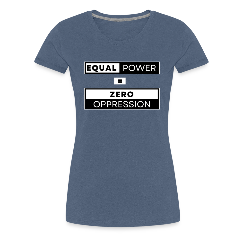 Equal Power T-Shirt - Women Short Sleeve - EPZ-White - heather blue