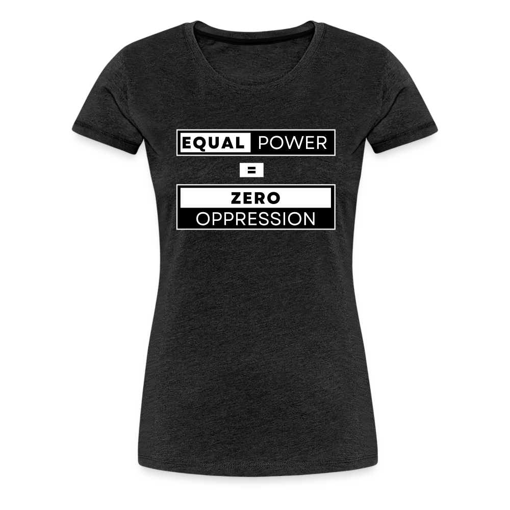 Equal Power T-Shirt - Women Short Sleeve - EPZ-White - charcoal grey