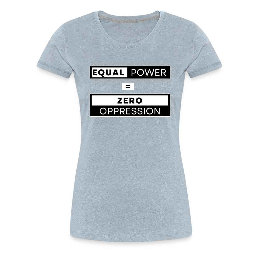 Equal Power T-Shirt - Women Short Sleeve - EPZ-White - heather ice blue