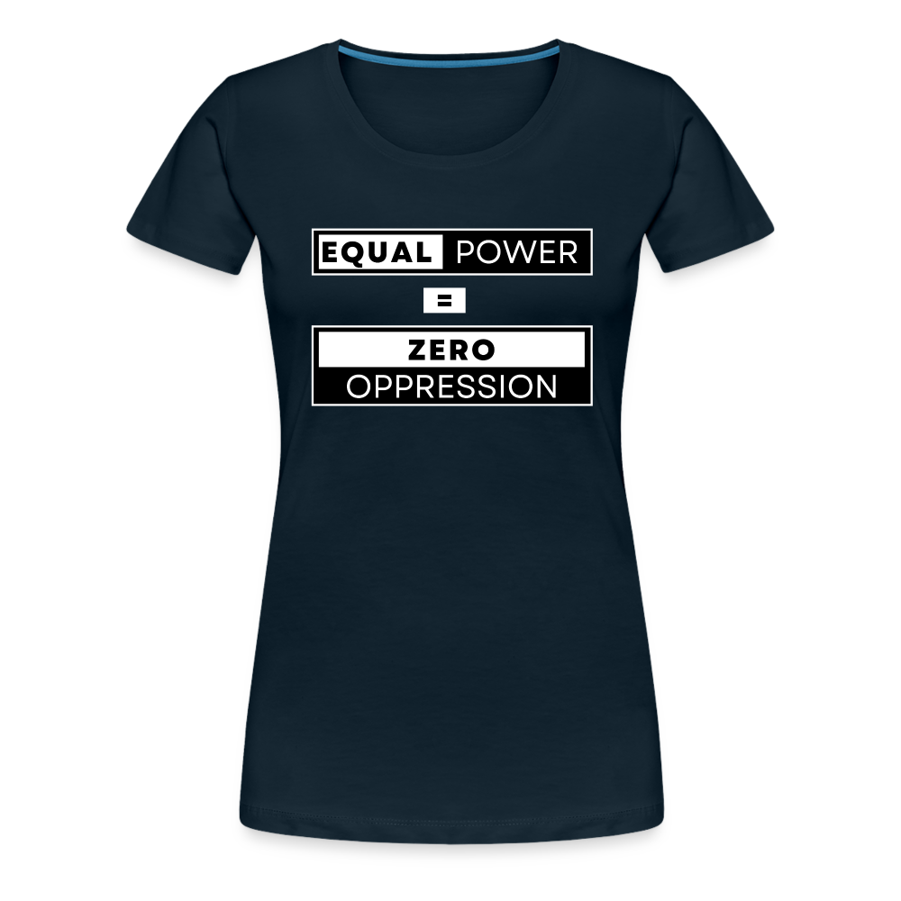 Equal Power T-Shirt - Women Short Sleeve - EPZ-White - deep navy