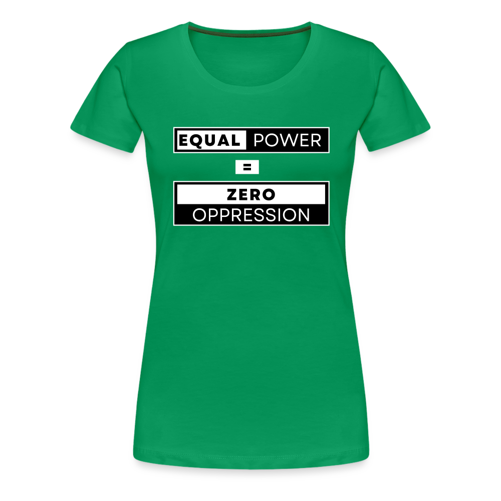 Equal Power T-Shirt - Women Short Sleeve - EPZ-White - kelly green