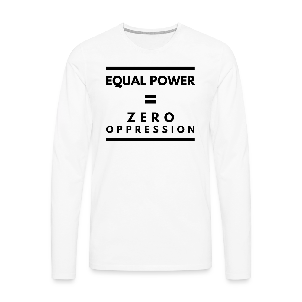 Equal Power T-Shirt - Men Long Sleeve - Sym-Black - white