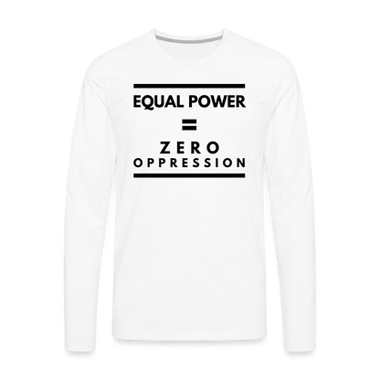 Equal Power T-Shirt - Men Long Sleeve - Sym-Black - white