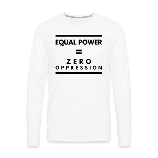 Equal Power T-Shirt - Men Long Sleeve - Sym-Black - white