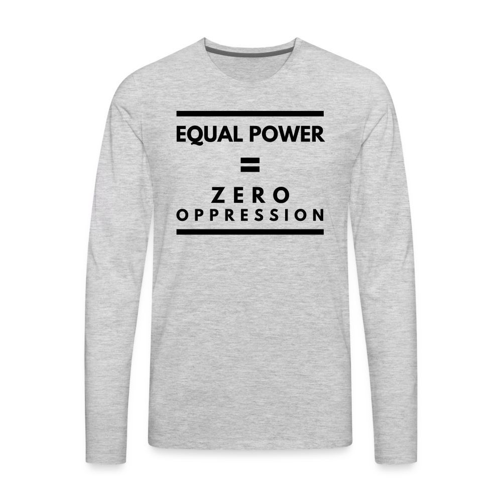 Equal Power T-Shirt - Men Long Sleeve - Sym-Black - heather gray