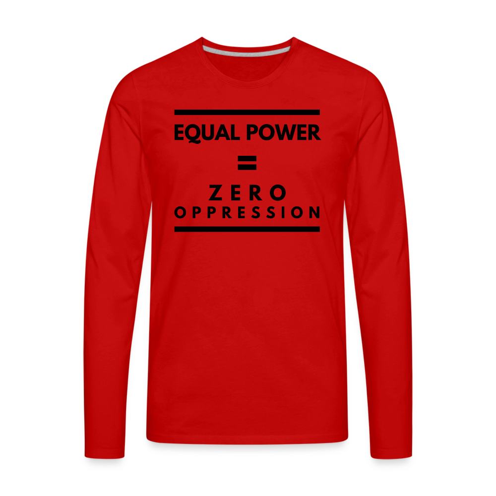 Equal Power T-Shirt - Men Long Sleeve - Sym-Black - red