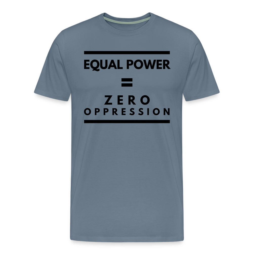 Equal Power T-Shirt - Men Short Sleeve - Sym-Black - steel blue