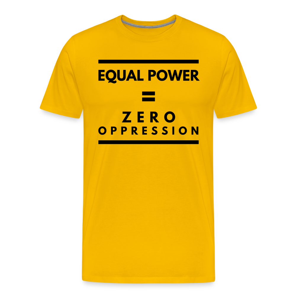 Equal Power T-Shirt - Men Short Sleeve - Sym-Black - sun yellow