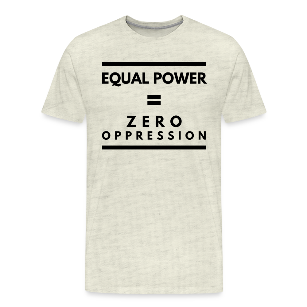 Equal Power T-Shirt - Men Short Sleeve - Sym-Black - heather oatmeal