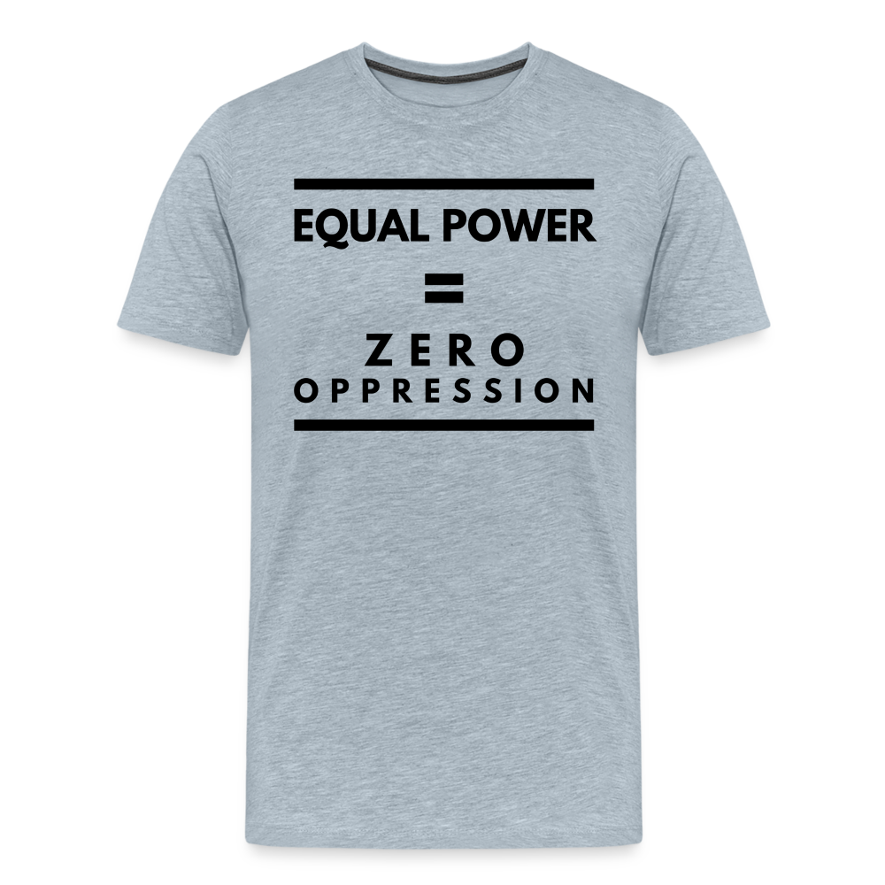 Equal Power T-Shirt - Men Short Sleeve - Sym-Black - heather ice blue