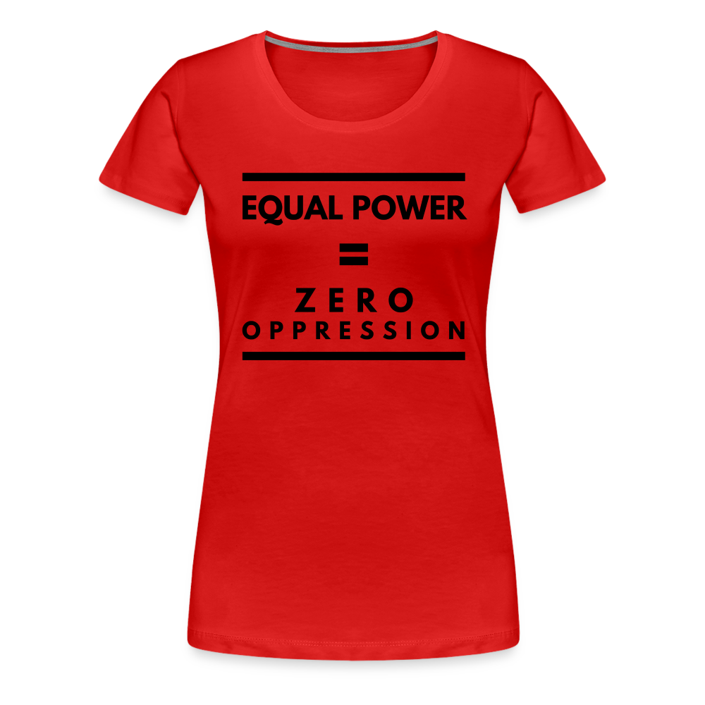 Equal Power T-Shirt - Women Short Sleeve - Sym-Black - red