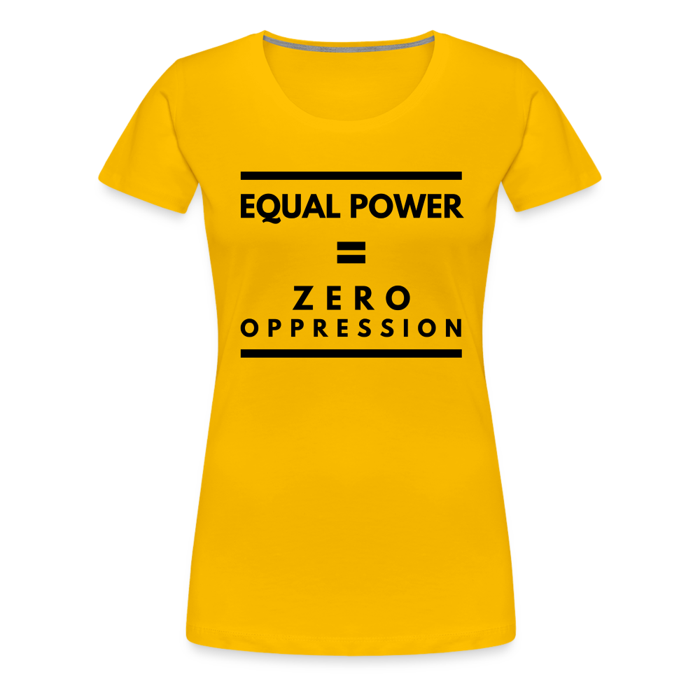 Equal Power T-Shirt - Women Short Sleeve - Sym-Black - sun yellow