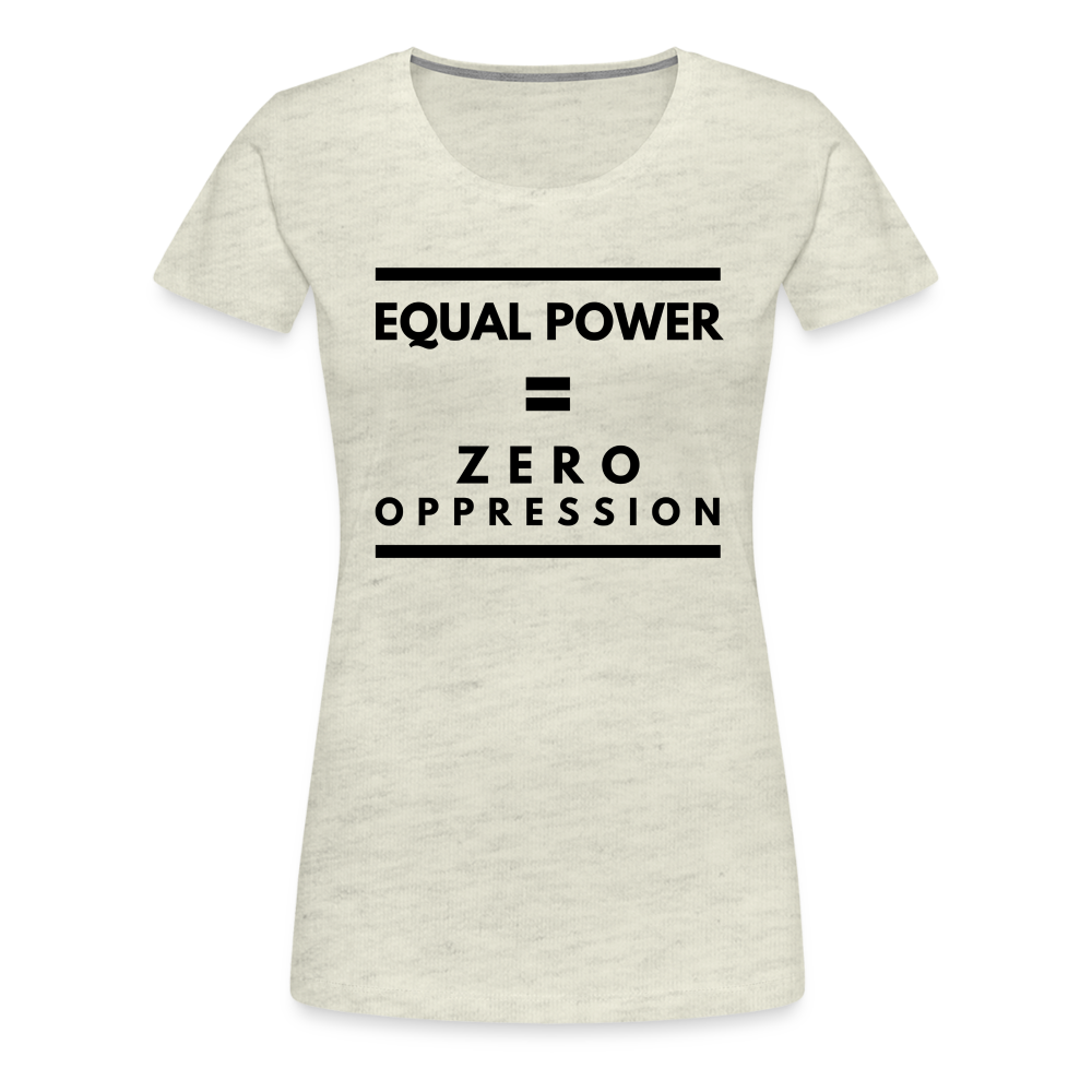 Equal Power T-Shirt - Women Short Sleeve - Sym-Black - heather oatmeal