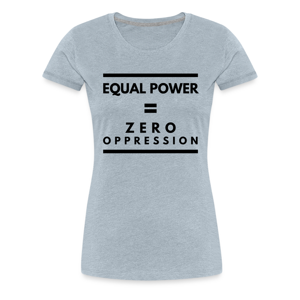 Equal Power T-Shirt - Women Short Sleeve - Sym-Black - heather ice blue