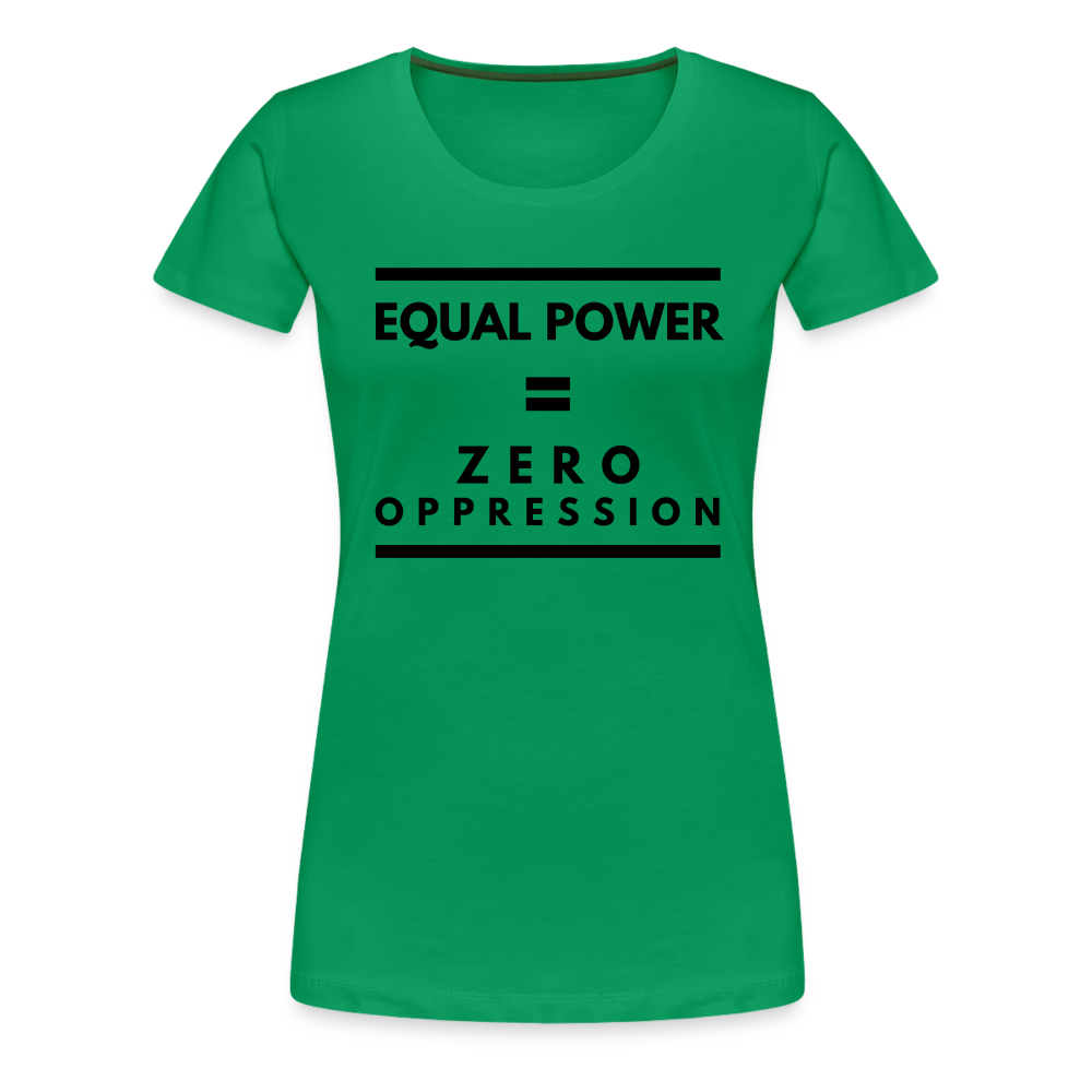 Equal Power T-Shirt - Women Short Sleeve - Sym-Black - kelly green