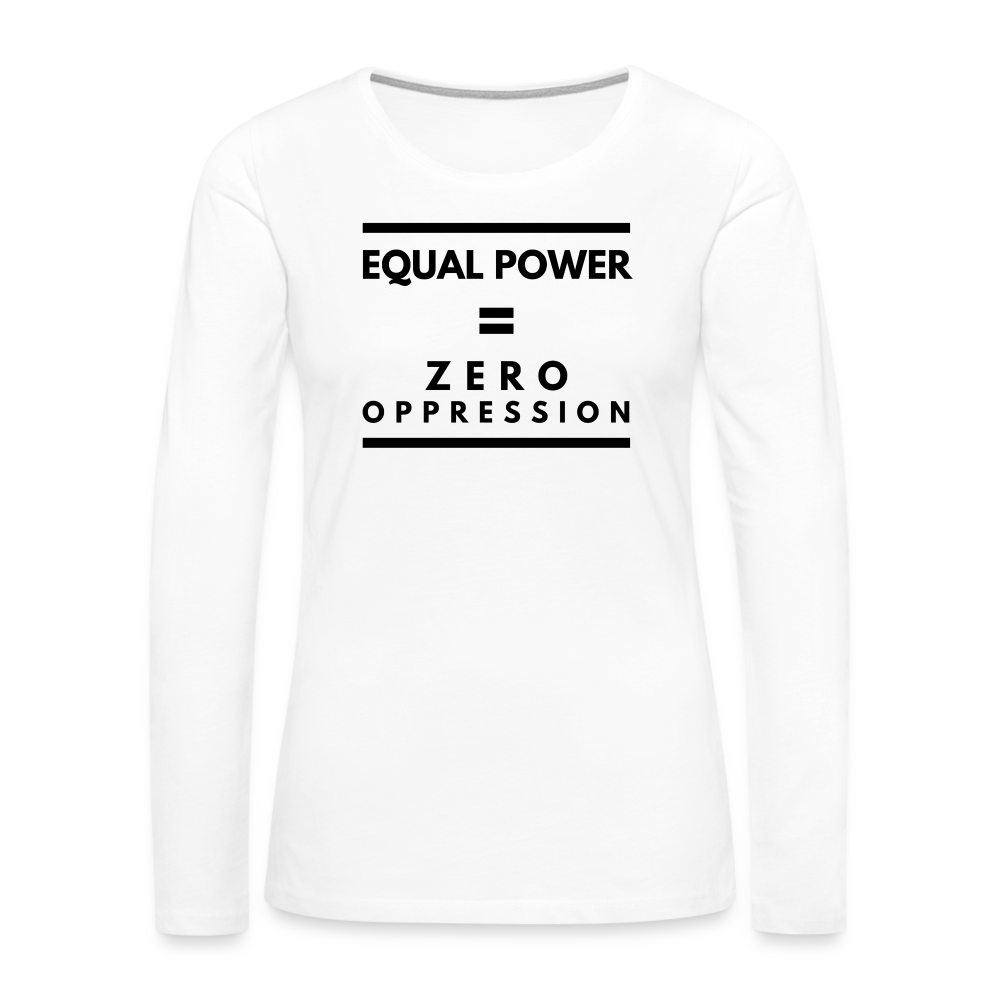 Equal Power T-Shirt - Women Long Sleeve - Sym-Black - white