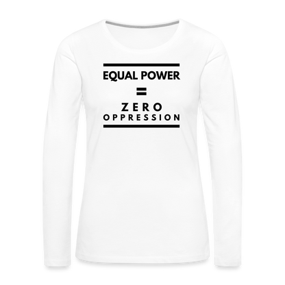 Equal Power T-Shirt - Women Long Sleeve - Sym-Black - white