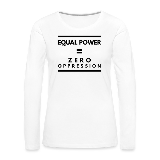 Equal Power T-Shirt - Women Long Sleeve - Sym-Black - white