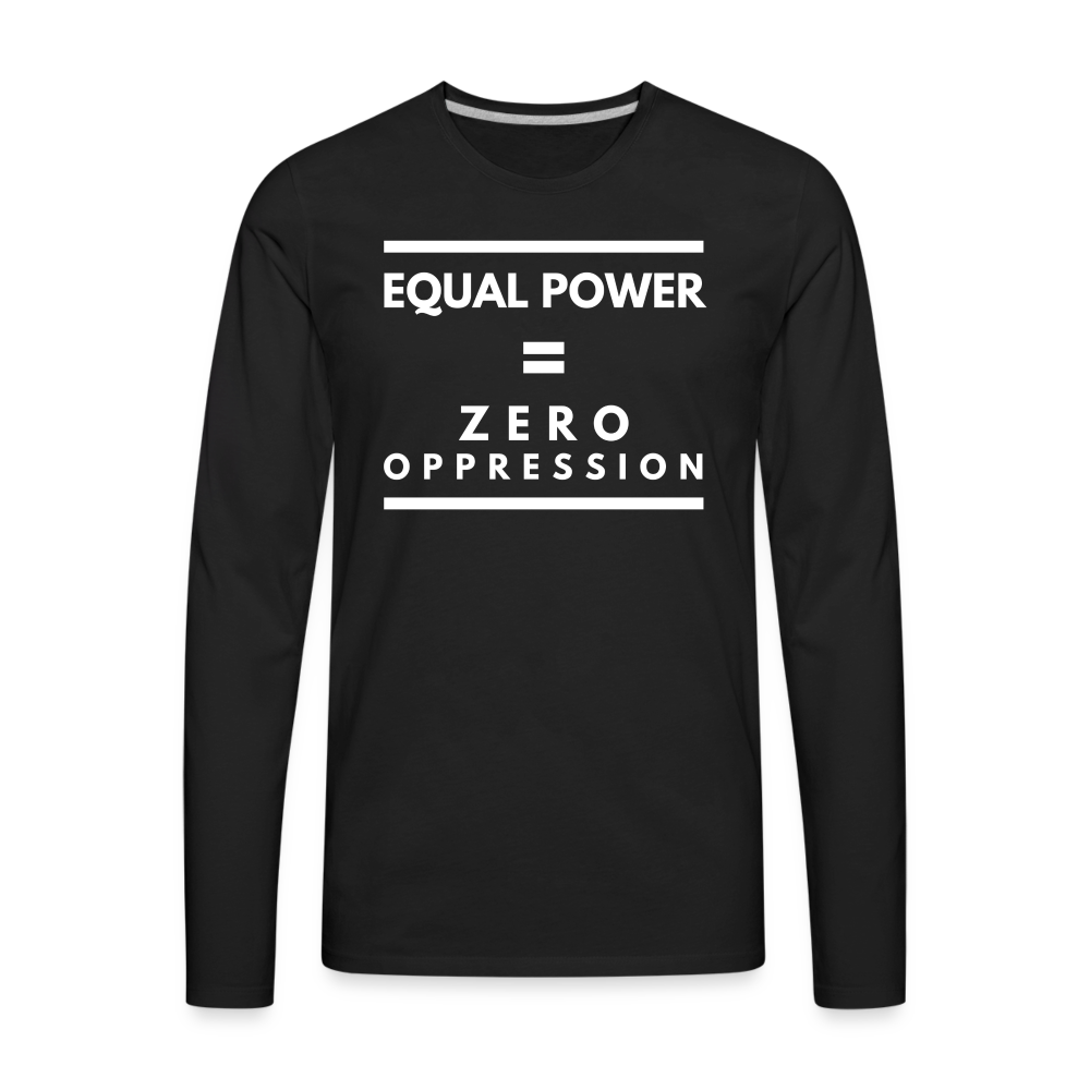 Equal Power T-Shirt - Men Long Sleeve - Sym-White - black