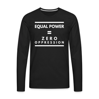 Equal Power T-Shirt - Men Long Sleeve - Sym-White - black