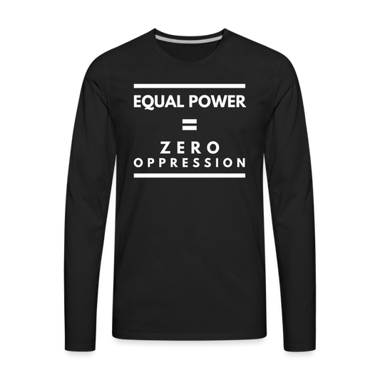 Equal Power T-Shirt - Men Long Sleeve - Sym-White - black