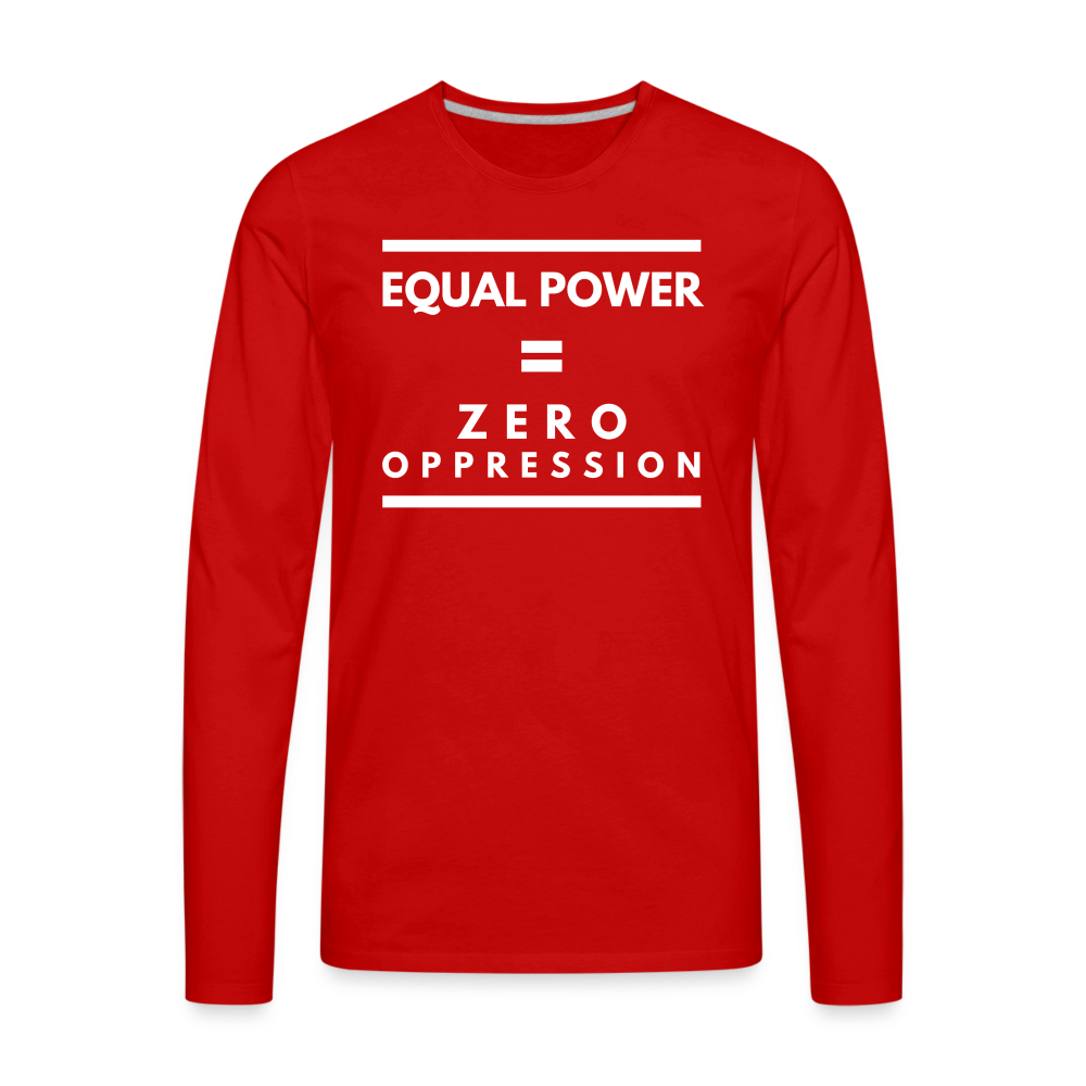 Equal Power T-Shirt - Men Long Sleeve - Sym-White - red