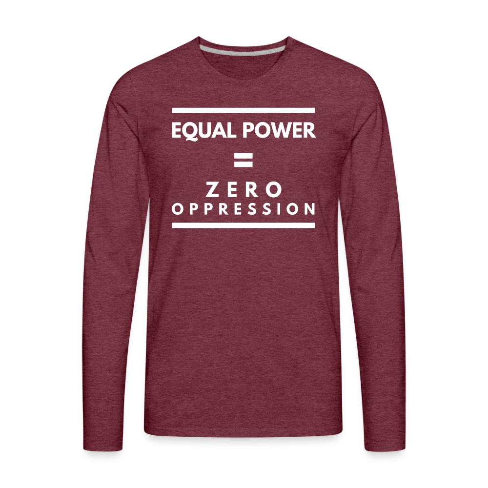 Equal Power T-Shirt - Men Long Sleeve - Sym-White - heather burgundy