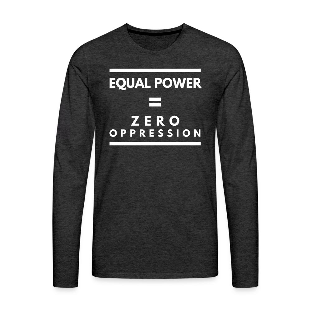 Equal Power T-Shirt - Men Long Sleeve - Sym-White - charcoal grey