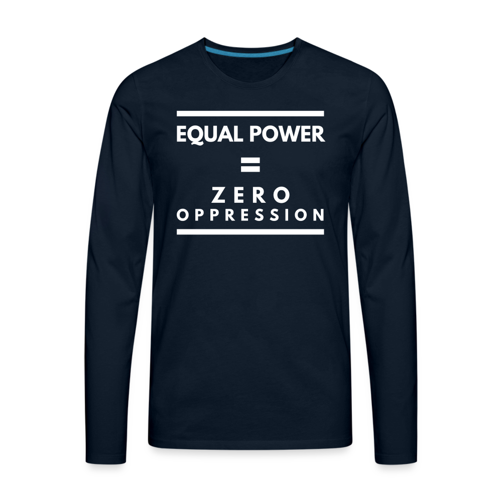 Equal Power T-Shirt - Men Long Sleeve - Sym-White - deep navy