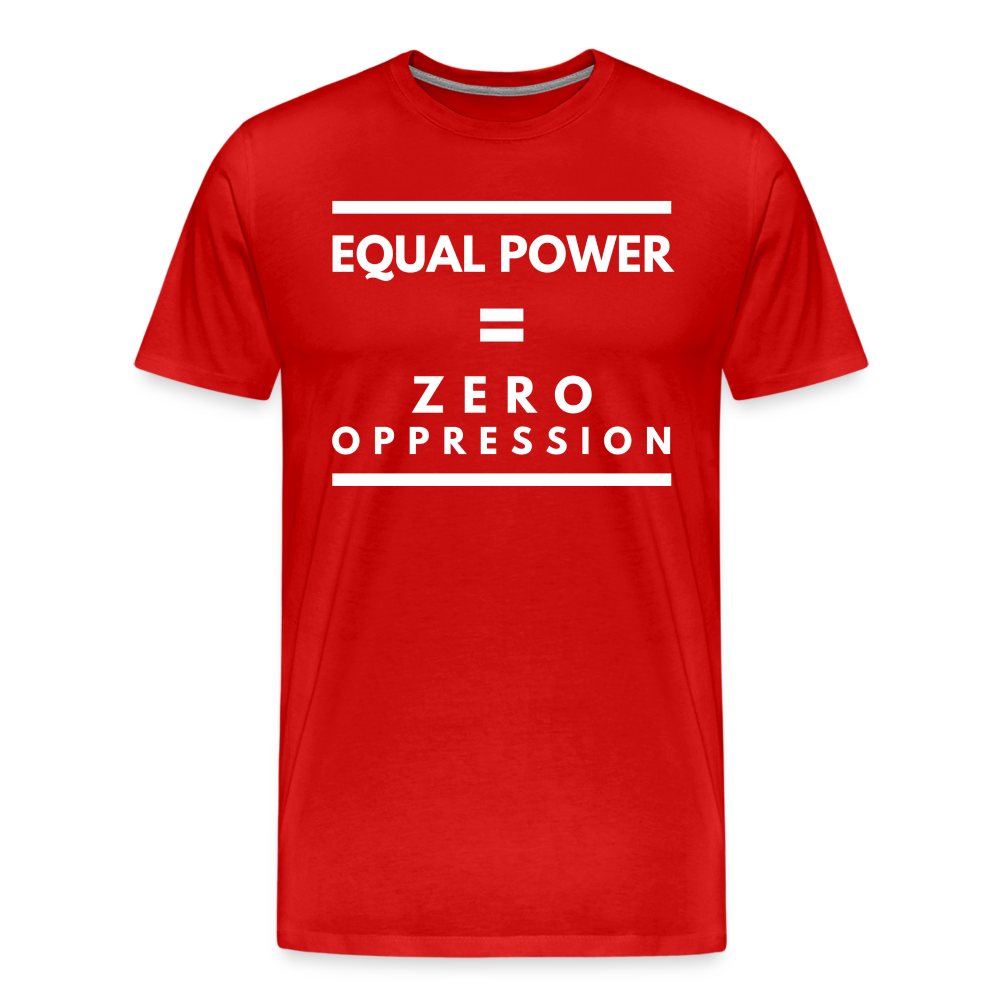 Equal Power T-Shirt - Men Short Sleeve - Sym-White - red