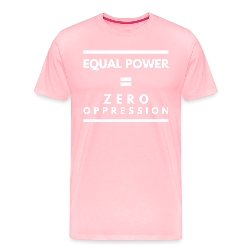 Equal Power T-Shirt - Men Short Sleeve - Sym-White - pink