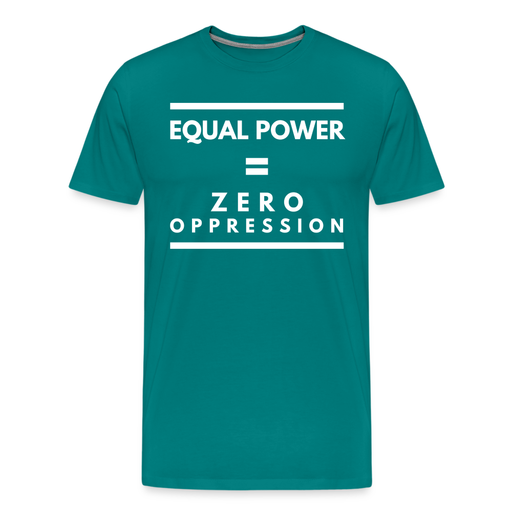 Equal Power T-Shirt - Men Short Sleeve - Sym-White - teal