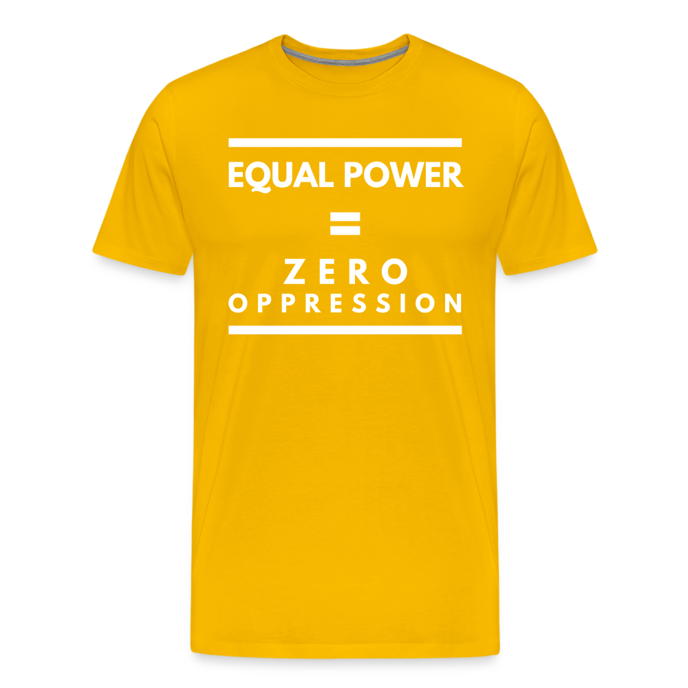 Equal Power T-Shirt - Men Short Sleeve - Sym-White - sun yellow