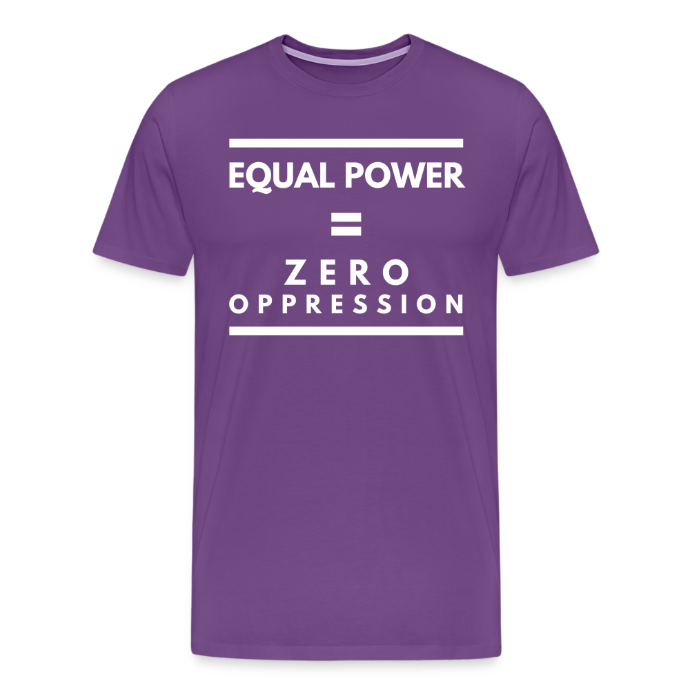 Equal Power T-Shirt - Men Short Sleeve - Sym-White - purple