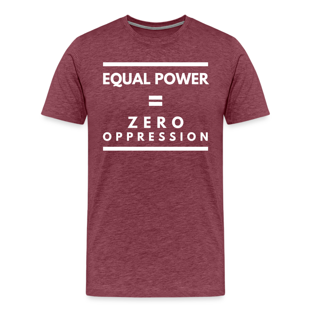 Equal Power T-Shirt - Men Short Sleeve - Sym-White - heather burgundy