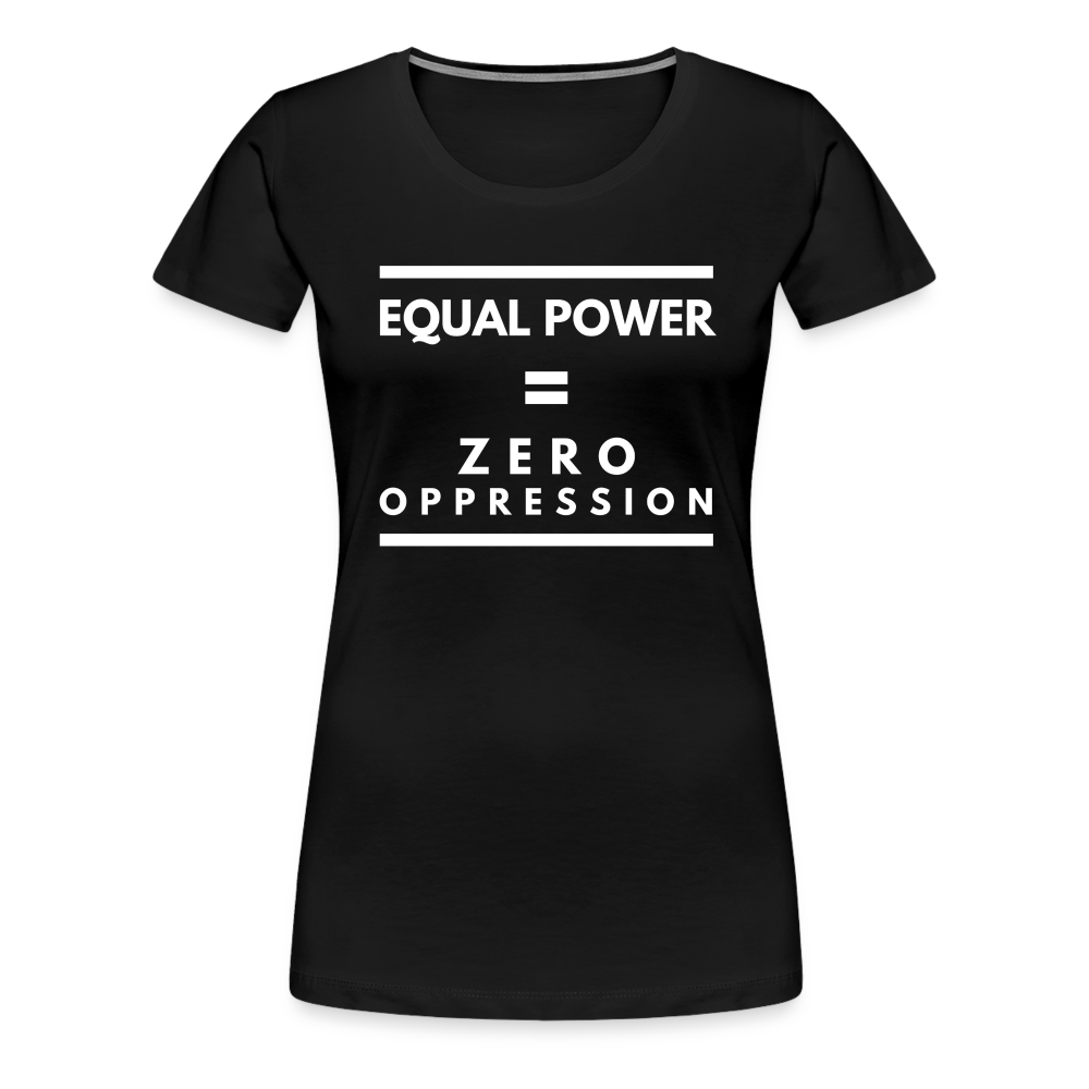 Equal Power T-Shirt - Women Short Sleeve - Sym-White - black