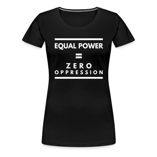 Equal Power T-Shirt - Women Short Sleeve - Sym-White - black