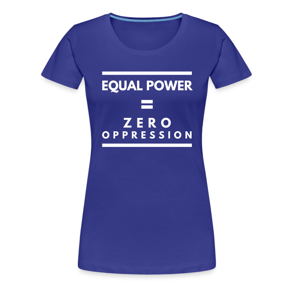 Equal Power T-Shirt - Women Short Sleeve - Sym-White - royal blue