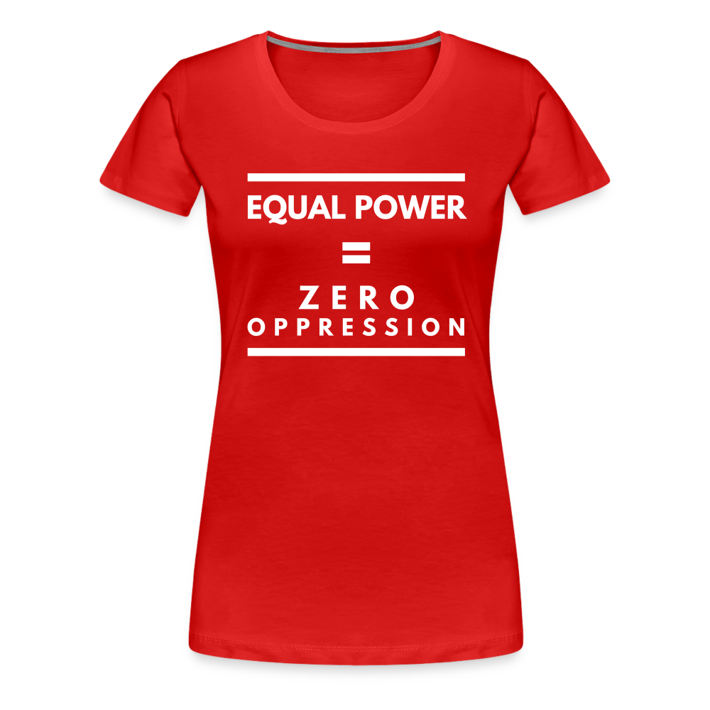 Equal Power T-Shirt - Women Short Sleeve - Sym-White - red