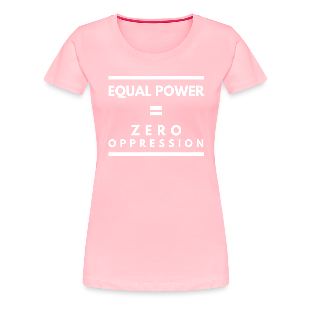 Equal Power T-Shirt - Women Short Sleeve - Sym-White - pink