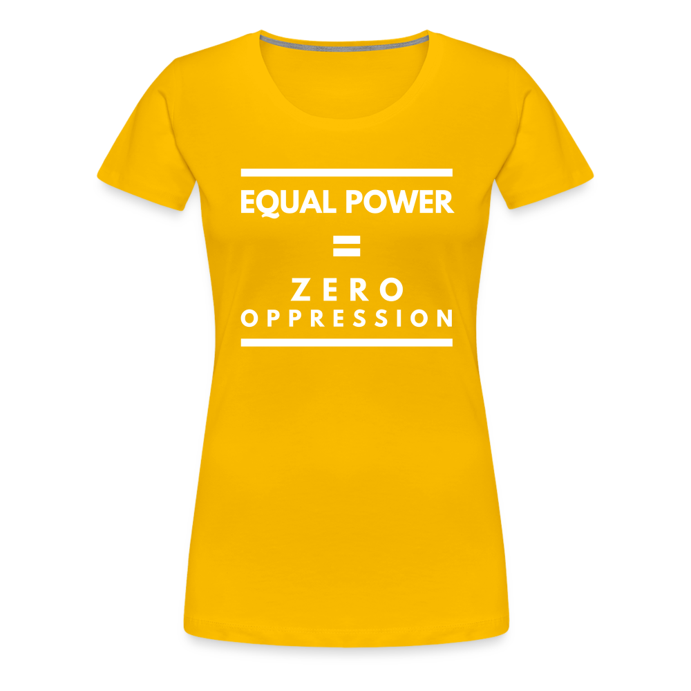 Equal Power T-Shirt - Women Short Sleeve - Sym-White - sun yellow