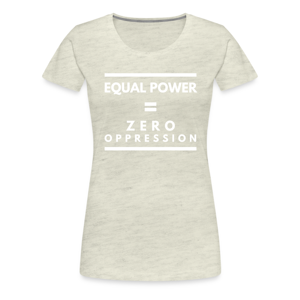 Equal Power T-Shirt - Women Short Sleeve - Sym-White - heather oatmeal