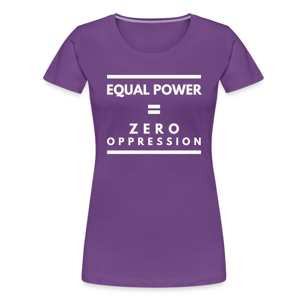 Equal Power T-Shirt - Women Short Sleeve - Sym-White - purple