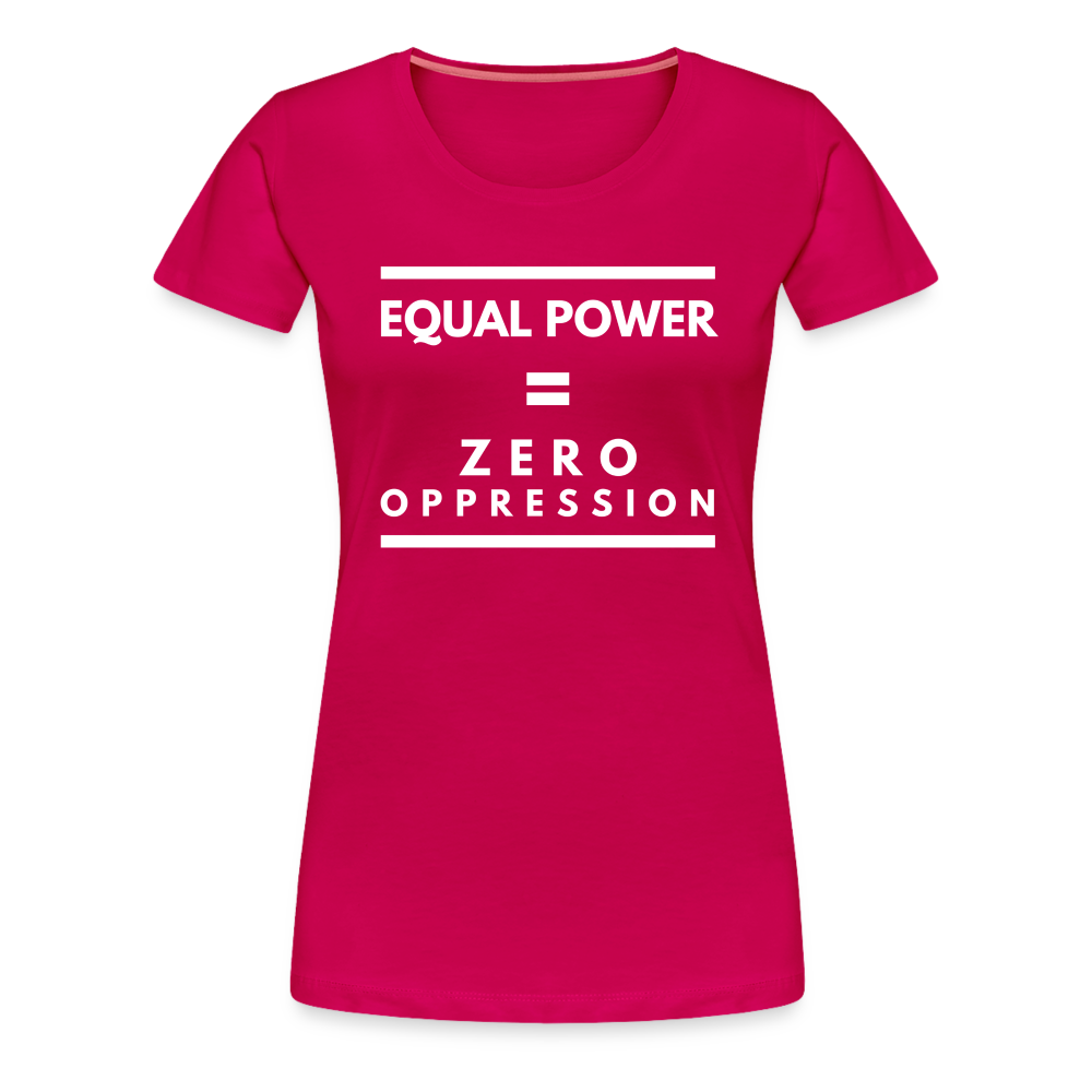 Equal Power T-Shirt - Women Short Sleeve - Sym-White - dark pink