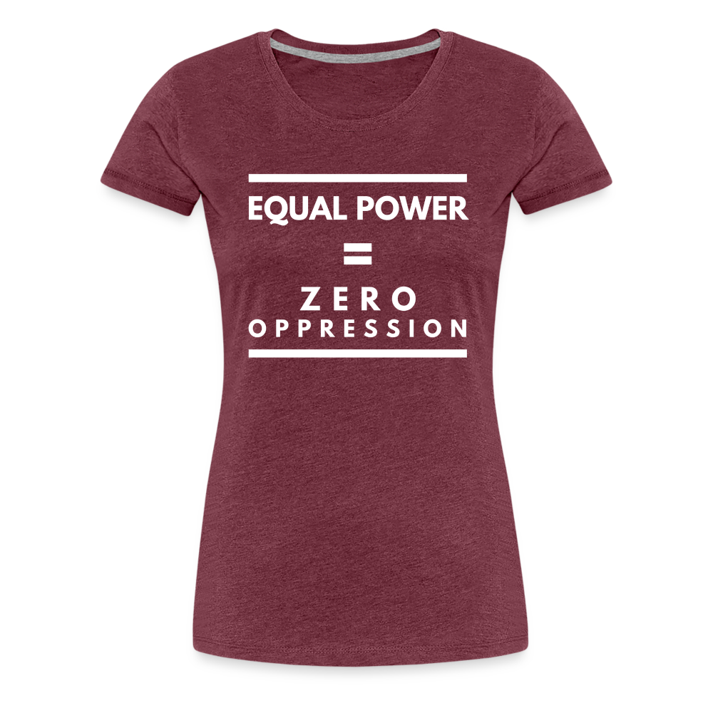 Equal Power T-Shirt - Women Short Sleeve - Sym-White - heather burgundy