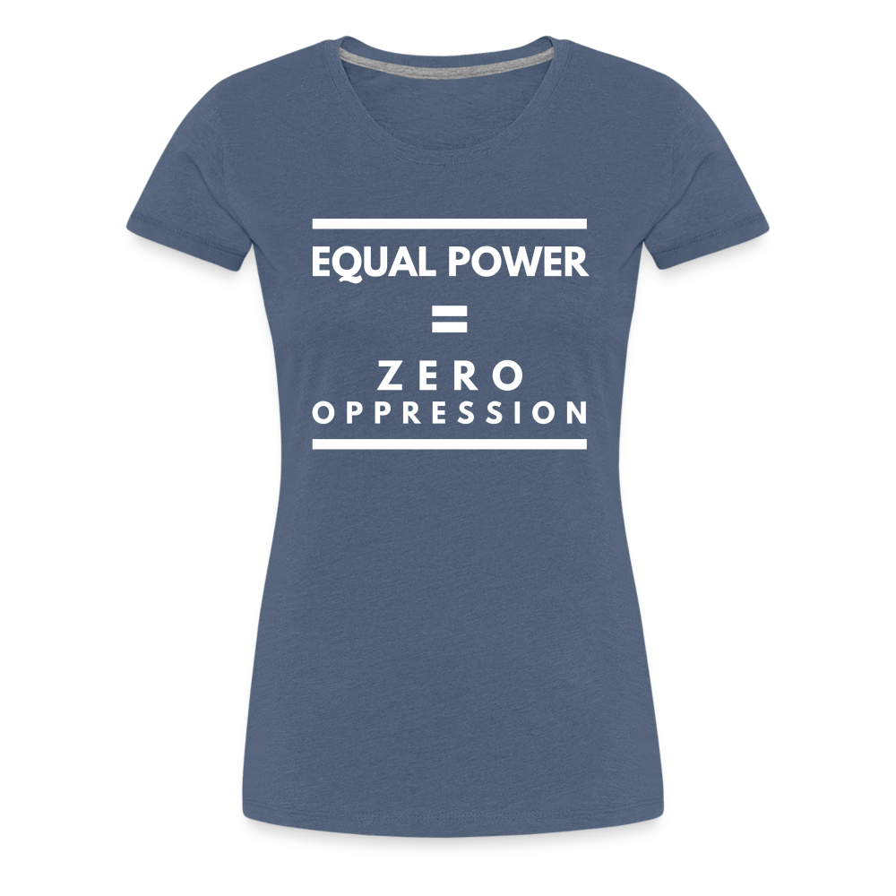 Equal Power T-Shirt - Women Short Sleeve - Sym-White - heather blue