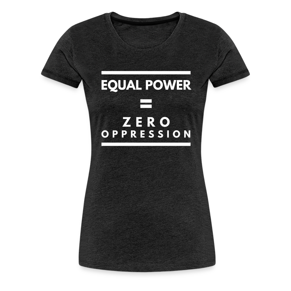 Equal Power T-Shirt - Women Short Sleeve - Sym-White - charcoal grey