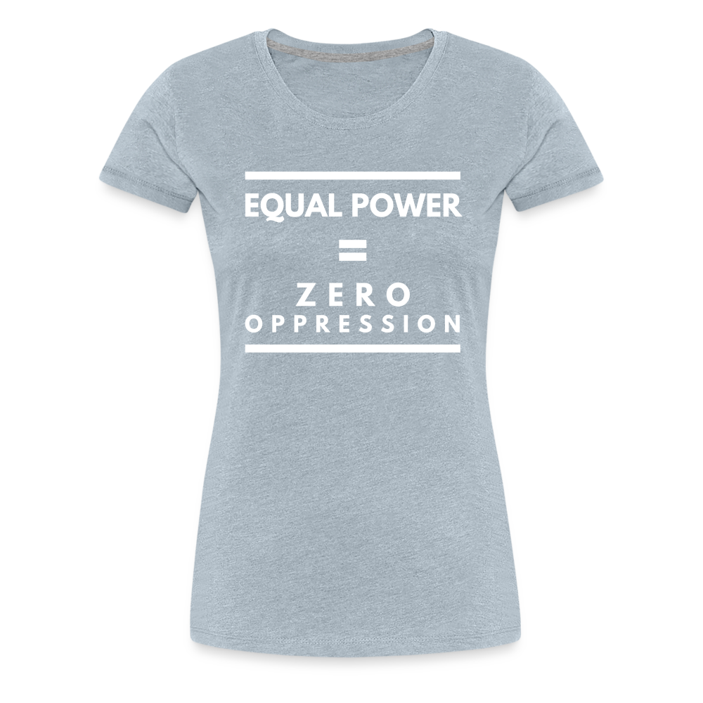 Equal Power T-Shirt - Women Short Sleeve - Sym-White - heather ice blue